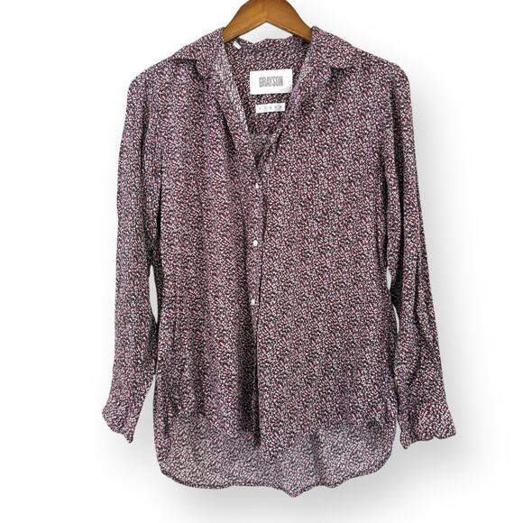 Grayson Frank & Eileen The Hero Abstract Print Shirt Women’s 2 (S) Quiet Luxury - Picture 1 of 8